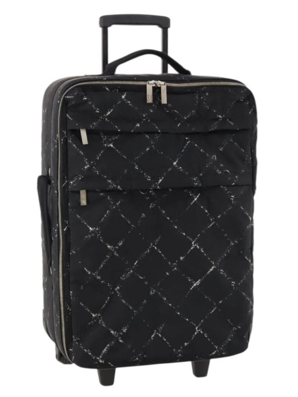 CHANEL Travel line Carry Case Trunk Nylon Black CC Auth bs33830